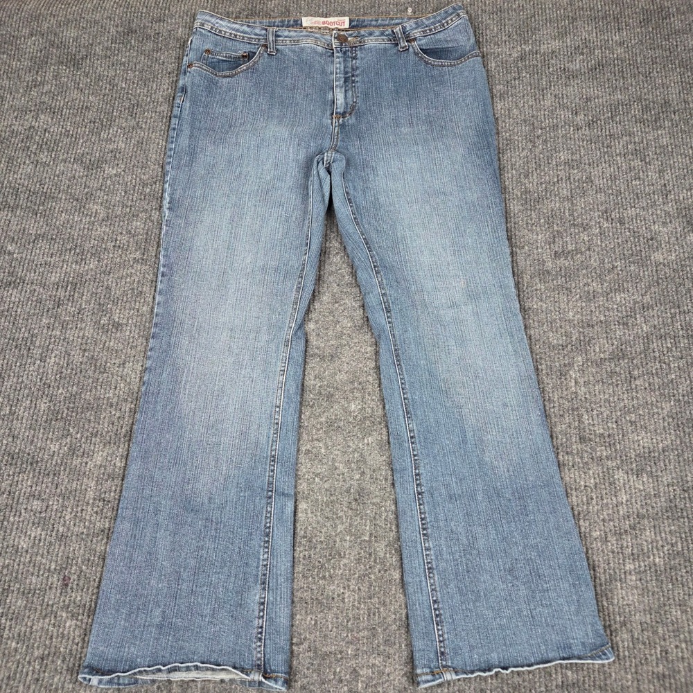 Faded Glory Womens Bootcut Jeans Dark Stone Wash Stretch Denim Size 16 Average